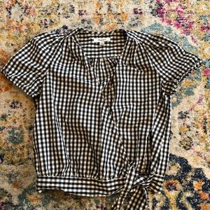 Madewell Plaid Wrap Top